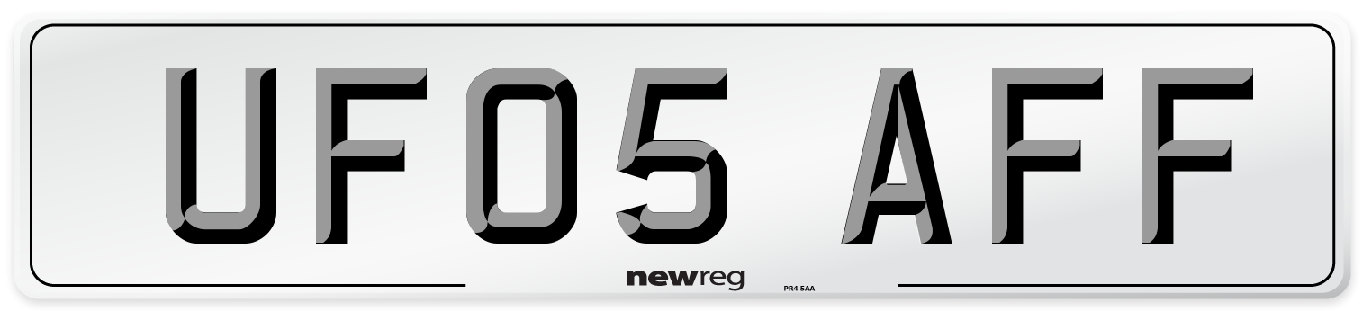 UF05 AFF Number Plate from New Reg